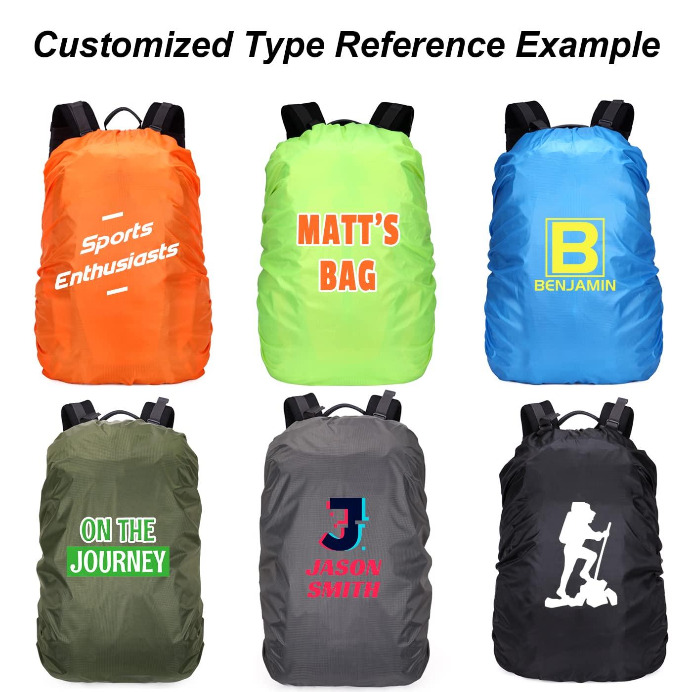 Muka Muka Personalized Design Backpack Rain Cover Ultralight Pack Covers for Outdoor Activities (with Storage Bag)-Orange-S