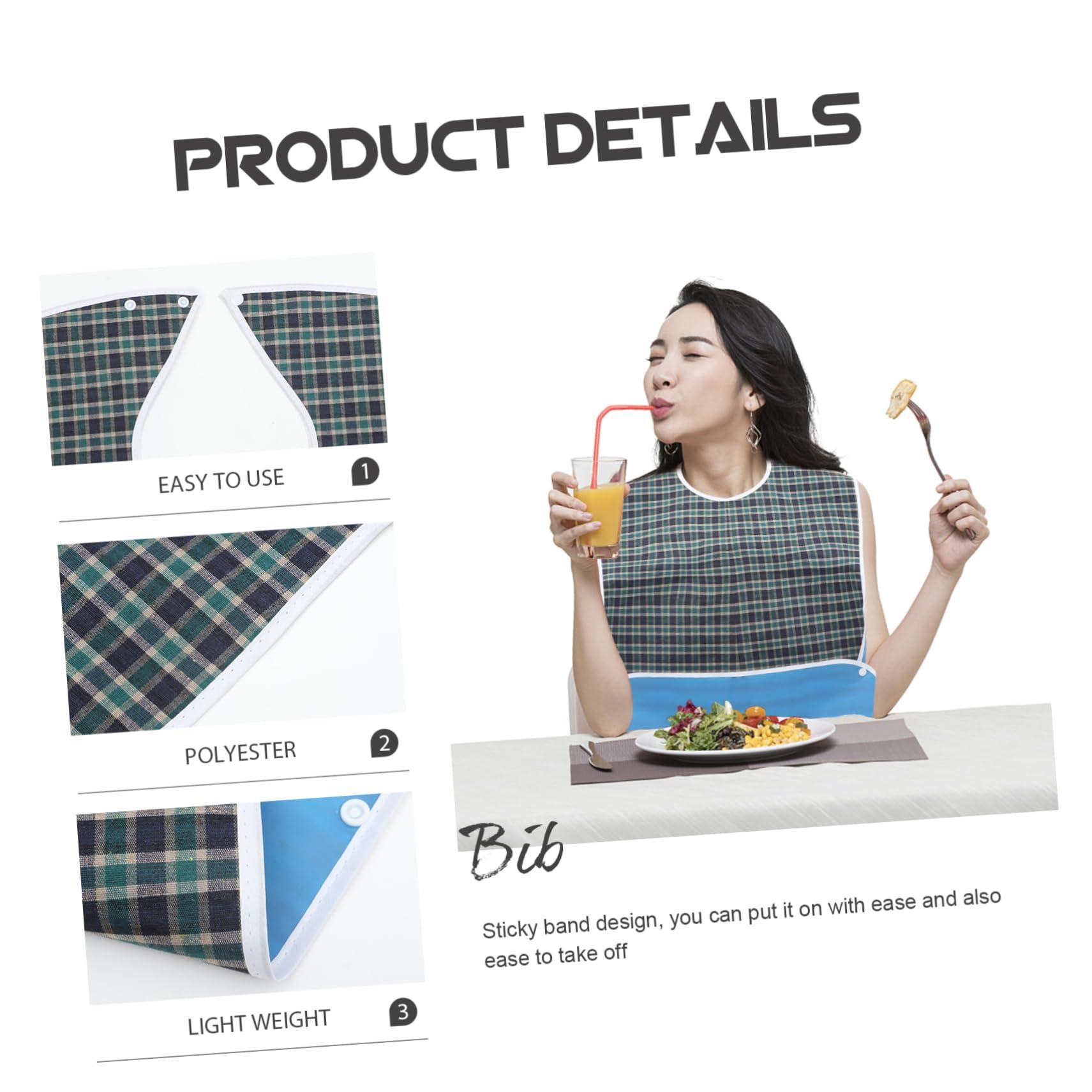 BCOATH BCOATH Dinner Bib Adults Adult Bibs for Women Elderly Food Spoons Smock Pacifier Fruit Man Bib Weaning Senior Catcher Aprons Eating Clothing Washable All Reusable Glad Green Polyester