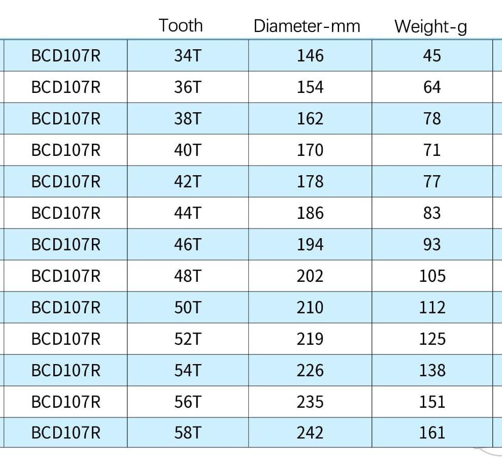 DJC Components DJC Stone Chainring 107BCD for Sram Rival Crankset Round 107 Bcd Road Bike 34 36 40 42 44 46 48 50 52 54 56 58 60T AXS Flattop
