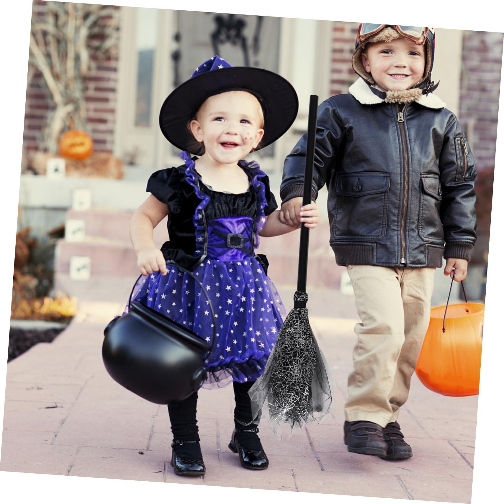 Beavorty Beavorty 2pcs Halloween Witch Broom Prop Lightweight Plastic Broom for Cosplay Costume Parties Halloween Festivities
