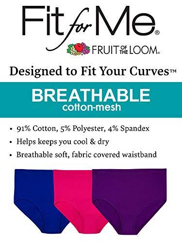 Fruit of the Loom Fruit of the Loom womens Breathable Panties (Regular & Plus Size) Underwear, Brief - Breathable Cotton Mesh Assorted, 11 US