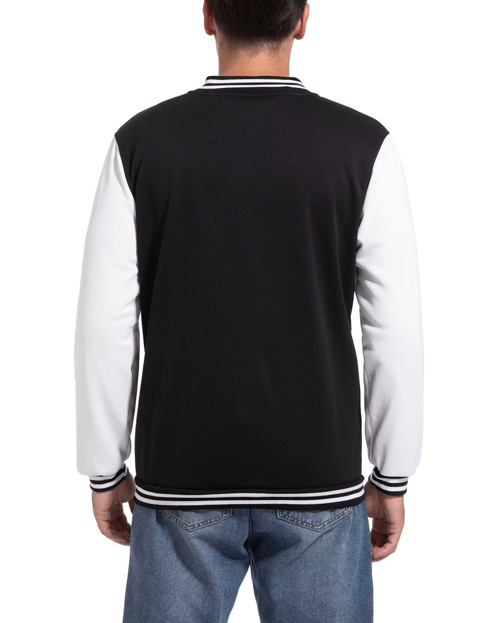 DHSPKN DHSPKN Men's Varsity Baseball Jackets Causal Slim Fit Varsity Letterman Jacket Boys Bomber Jackets Black XXS
