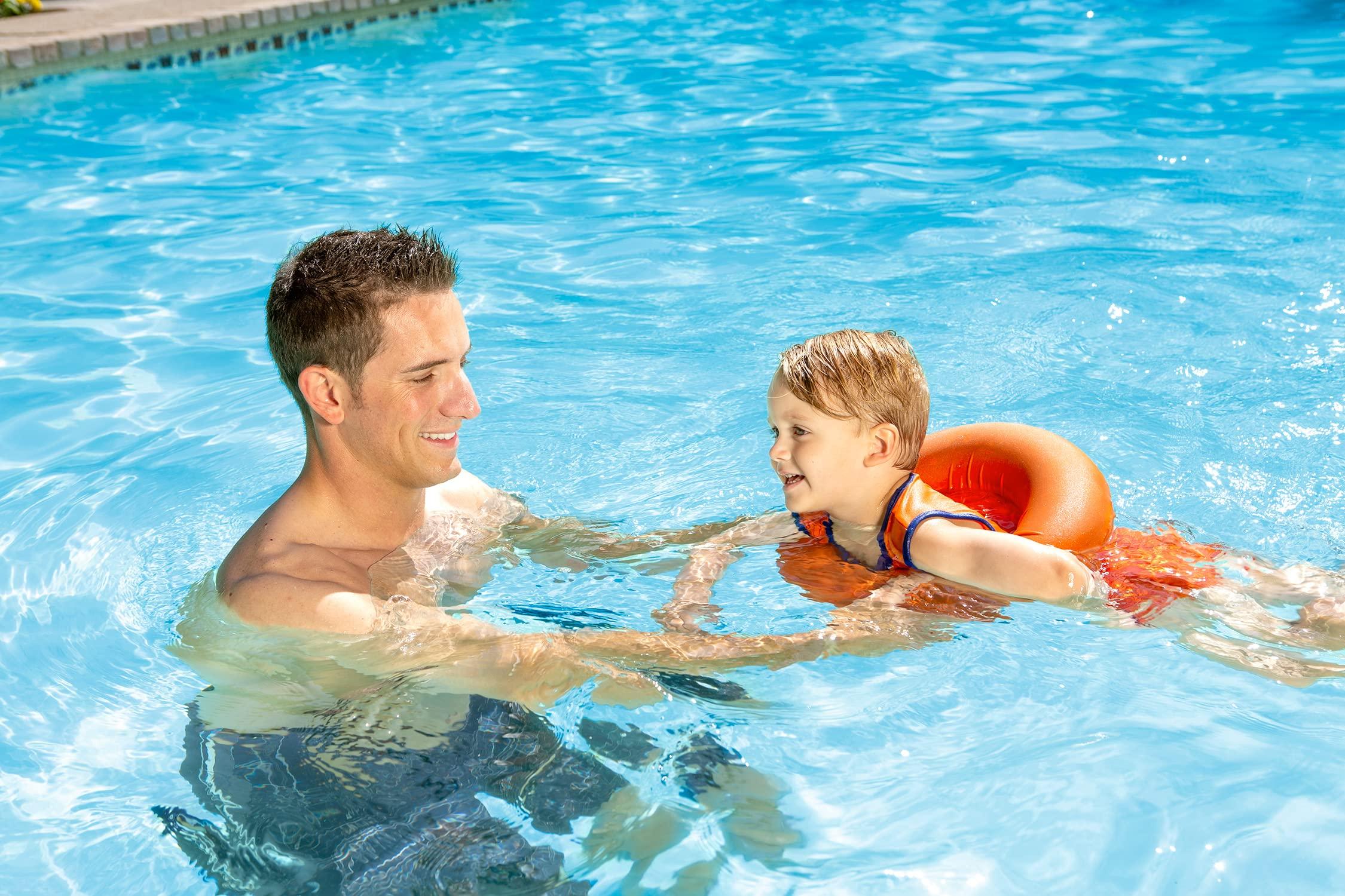 Poolmaster Poolmaster Learn-to-Swim Vest, Adjustable Tube Floatation Swim Trainer and Swim Aid for Kids Ages 3 to 6 Years, Orange