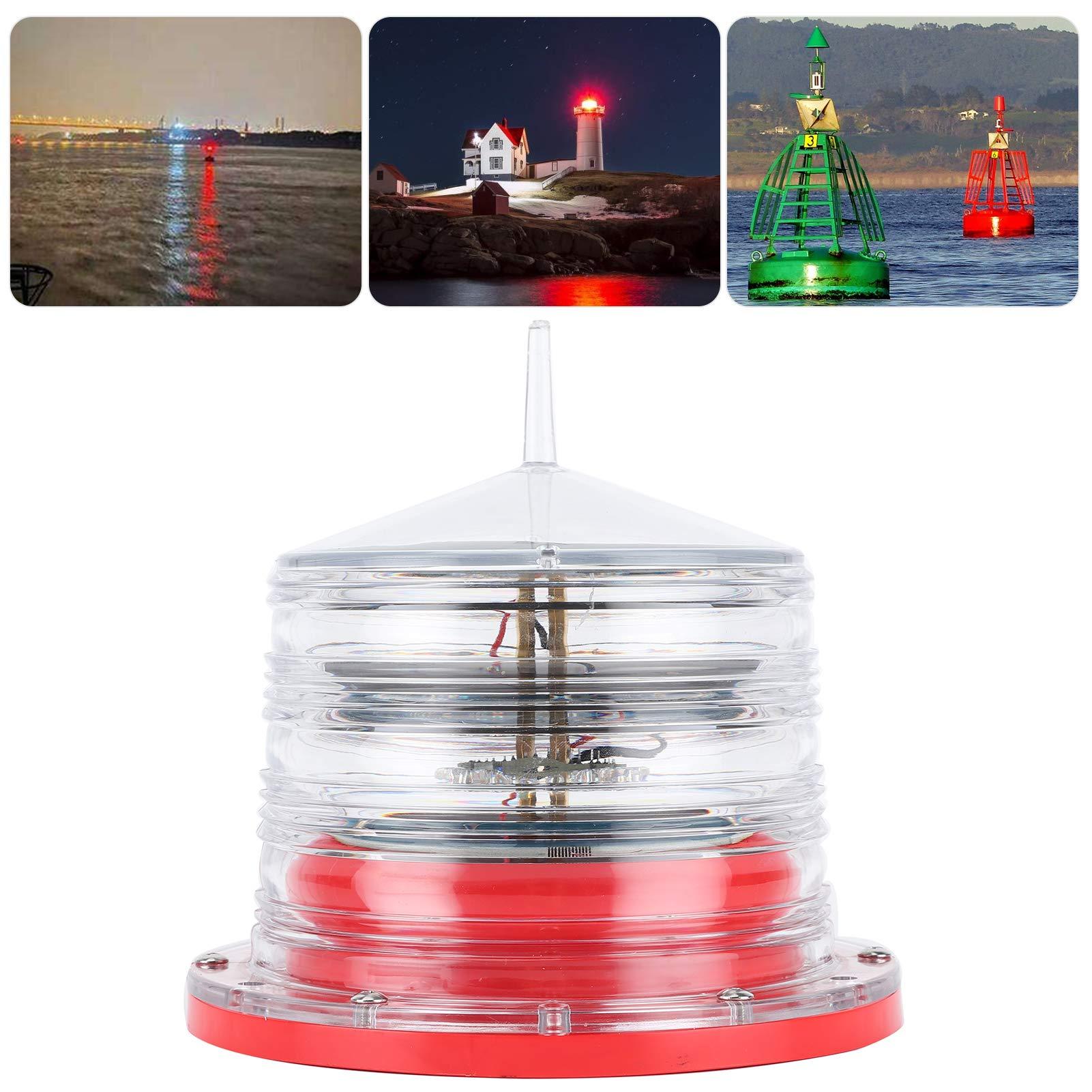 Aramox Boat Navigation Lights, Solar Power Beacon Light LED Flashing Floating Lamp IP68 Waterproof for Marine Ship Boat