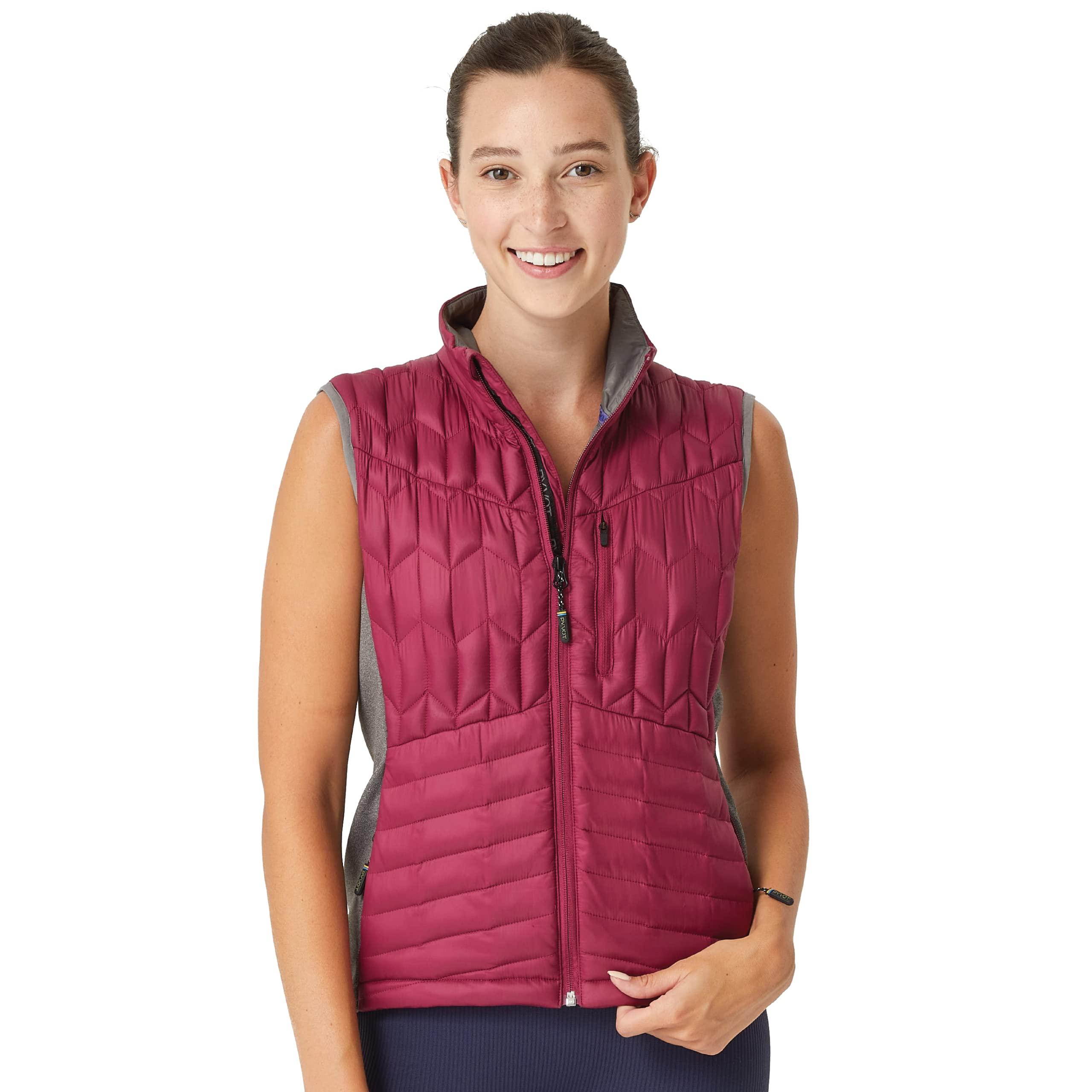 PYVOT Pyvot Womens Spark Weighted Quilted Vest, Weighted Blanket Inspired Clothing for Sensory Issues, Fitness, Stress Relief and Relaxation, Extra Small Size, Raspberry