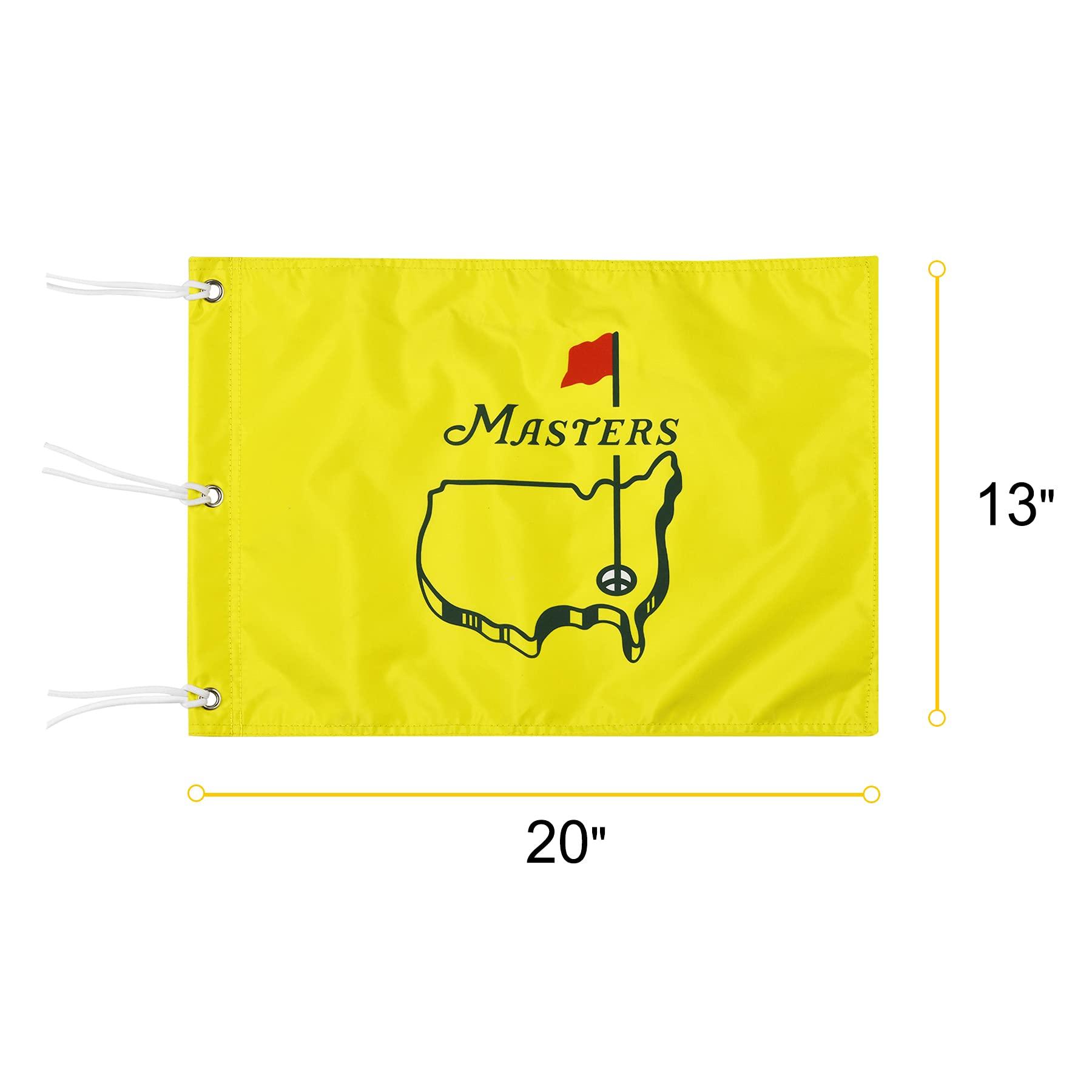 COGOLFING COGOLFING Golf Flag with Grommets, Double-Side Printed Augusta National Flag, 420D Nylon Golf Pin Flags, Putting Green Flags for Golf Course Driving Range Collection, 14\" H x 20\" L, Yellow