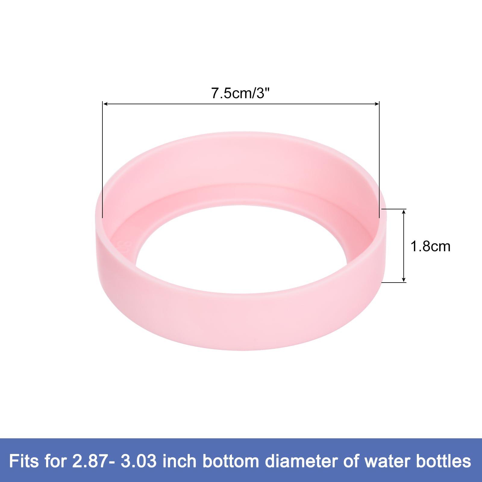 uxcell uxcell 4pcs Water Bottle Boot, Protective Silicone Boot Sleeve Non Slip Bottom Cover Bumper for Water Bottles Mug Tumbler Rose Pink(75mm)