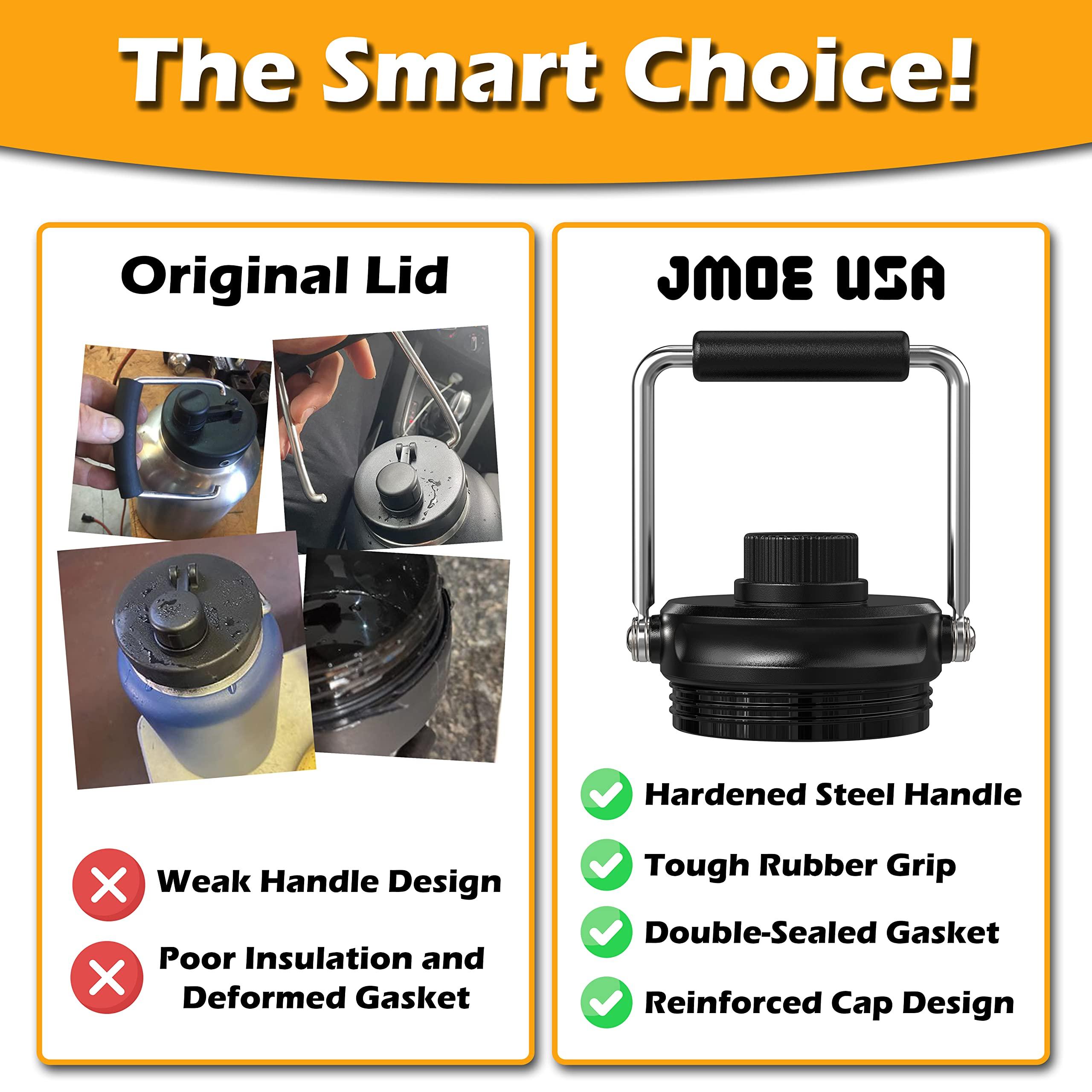 Jmoe USA Jmoe USA Improved Jug Lid for RTIC Half Gallon and One Gallon Jugs | Replacement Lid With Upgraded Features, Better Cap, Rubber Grip, Thicker Steel, and Better Gasket | Made of BPA Free Plastic