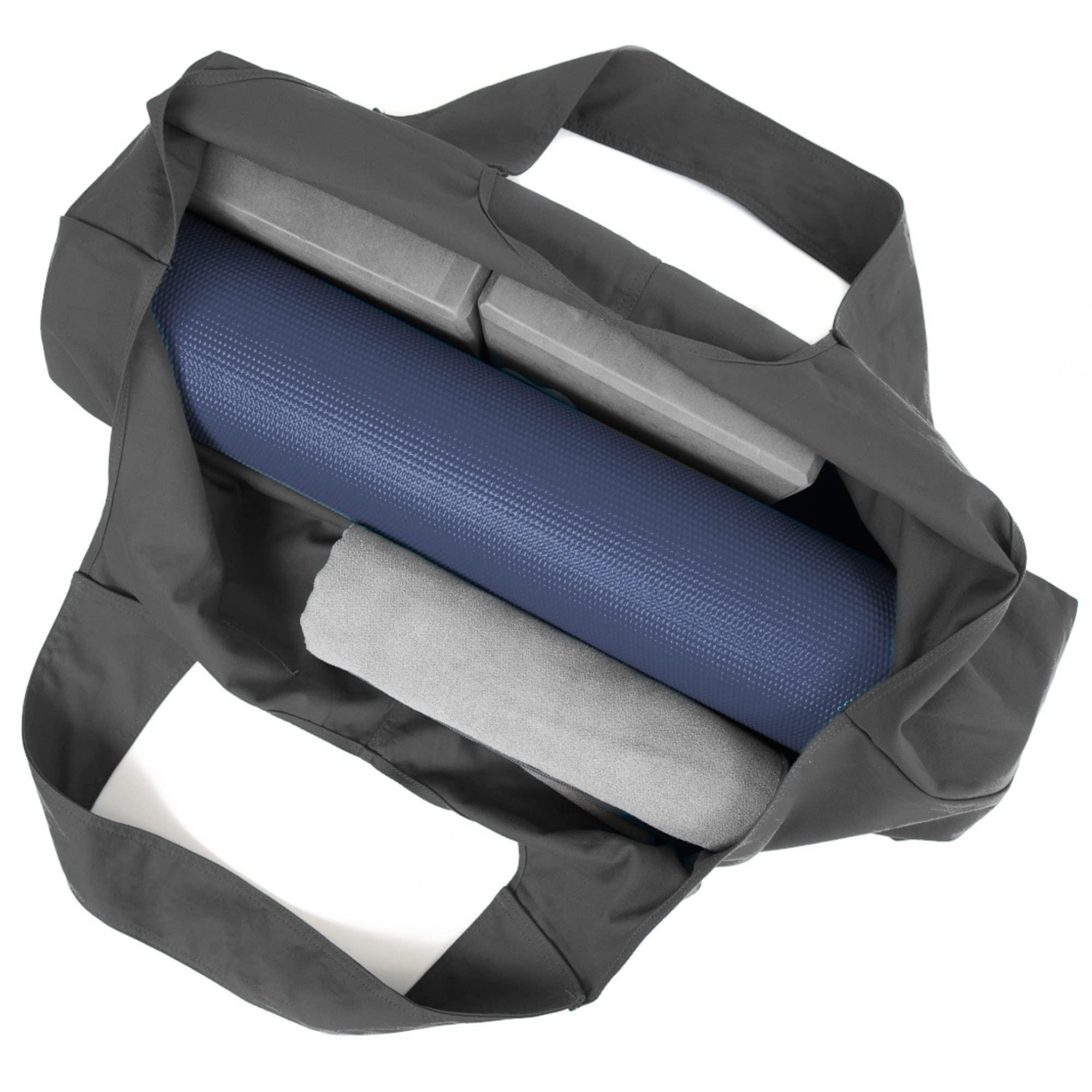 Yogiii Yogiii Yoga Mat Bag | The ORIGINAL YogiiiTotePRO | Large Yoga Mat Bag or Yoga Mat Carrier with Side Pocket | Yoga Bag Fits Most Size Mats (Ash Gray)