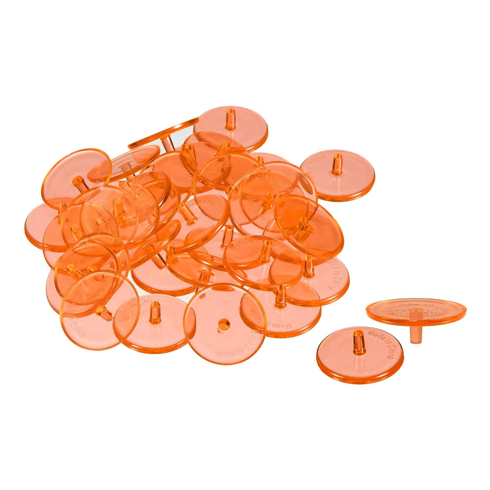PATIKIL PATIKIL Golf Ball Marker, 150 Pack 24mm Round Transparent Flat Position Mark Places Marking Tool Golf Sport Accessory, Orange
