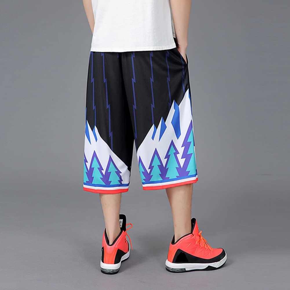 XYGJZ Long Basketball Shorts Men Big and Tall 3X Summer Activewear Casual Mens Workout Black Summer Wear(21506Black,3XL)