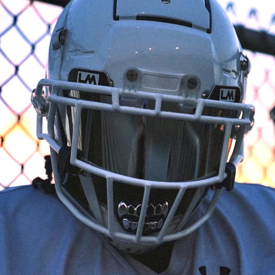 Loud Mouth Loudmouth Football Mouth Guard - 3D Chrome Grillz Football Mouthpiece, Fits Adult & Youth, Mouth Guard Football Accessories (3D Grillz - Chrome Black/Silver)