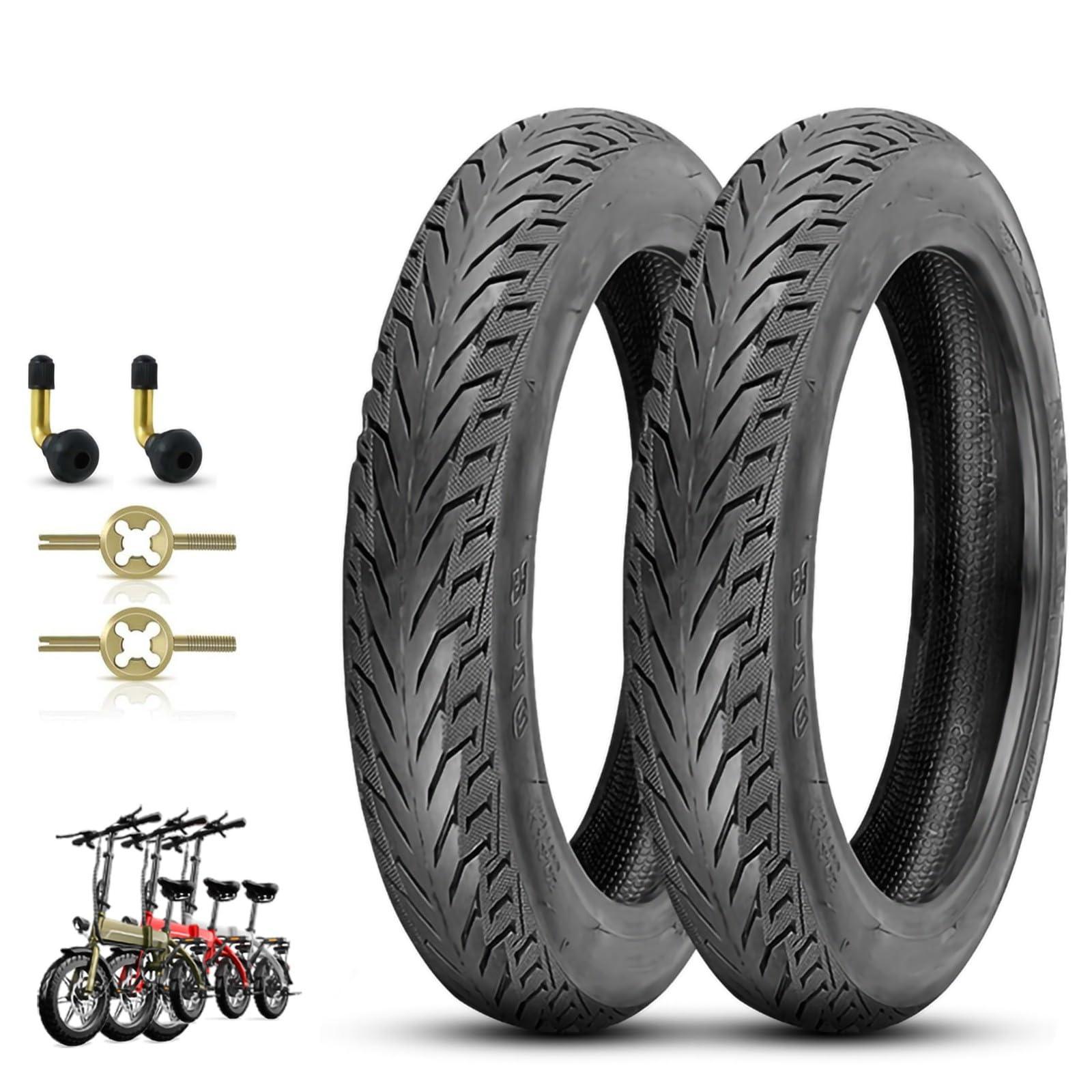 NiuJKun NiuJKun 2 Sets 14 E-Bike Tire Tubeless Heavy-Duty 14x2.125 Tire 57-254 Electric Scooter Tire Tube with Angled Valve Stem 14 Inch Tire for Replacement Electric Scooters and E-Bike Tires