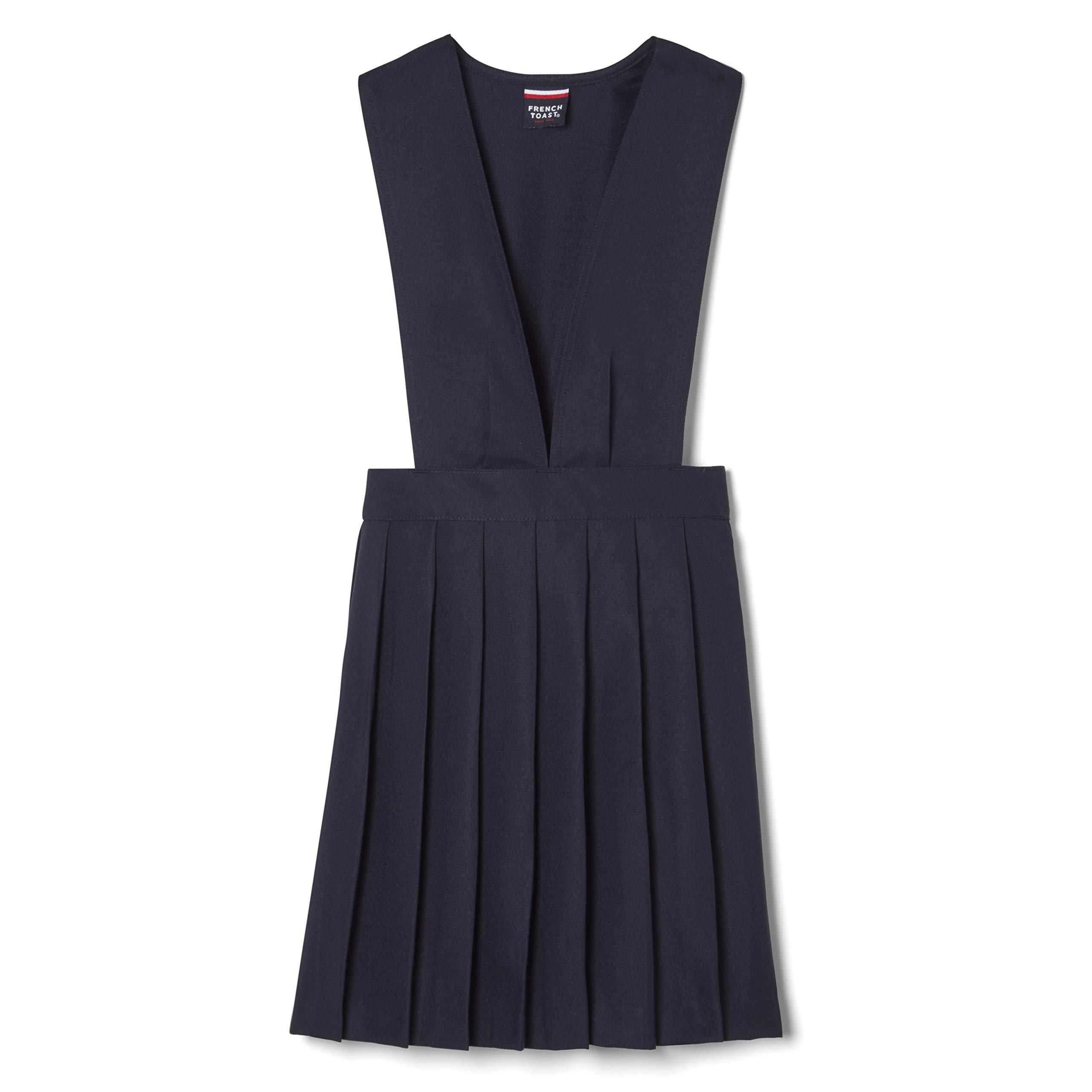 French Toast French Toast Girls Size' V-Neck Pleated Jumper, Navy, 18.5 Plus