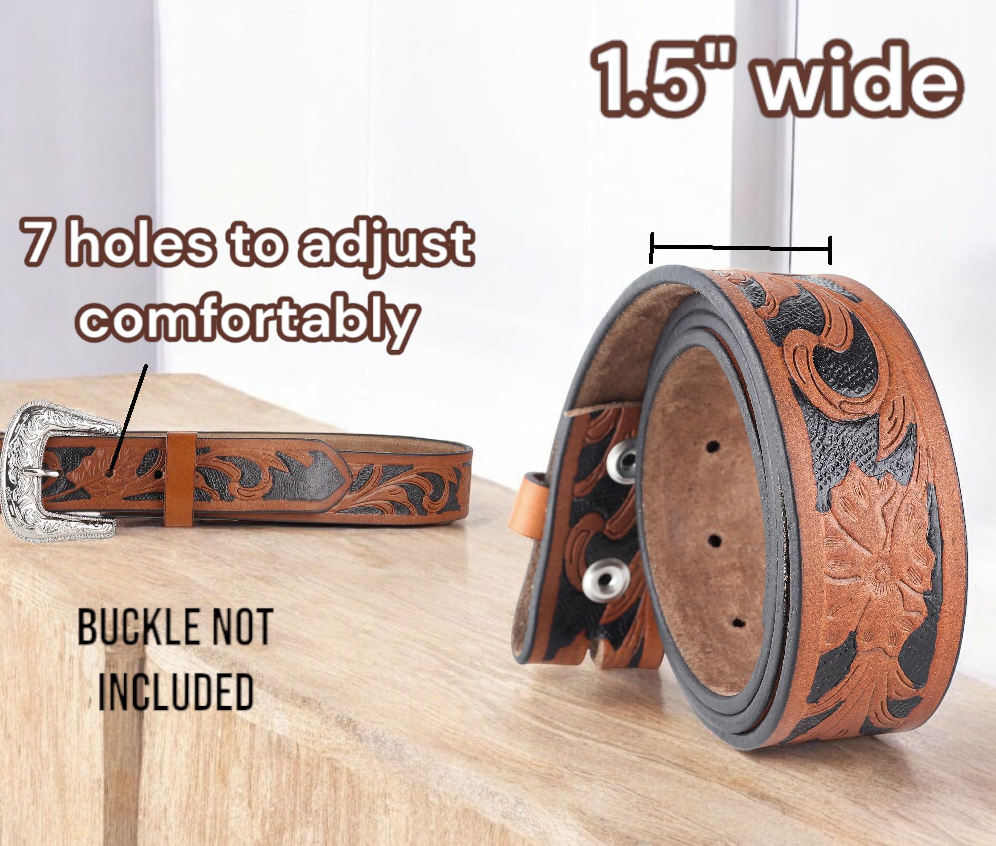 F&L CLASSIC Western Belt without buckle for men Full Grain Leather Cowboy Belts for jeans - One Piece Leather strap belt, USA,2022-03, size 36