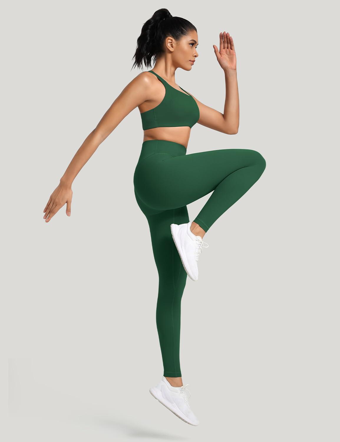 HeyNuts HeyNuts Workout Pro Full Length Yoga Leggings for Tall Women, Tummy Control Compression Athletic Yoga Pants 28'' Everglade Green XS(0/2)