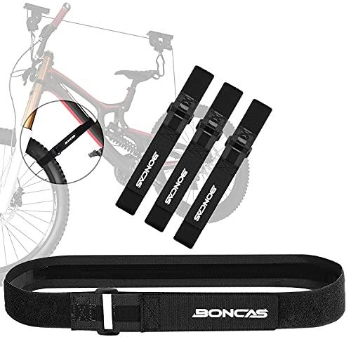 Boncas Boncas Adjustable Bike Rack Strap 24\" Bicycle Wheel Stabilizer Straps with Innovative Gel Grip Keep The Bicycle Wheel from Spinning - Black 4 Pack