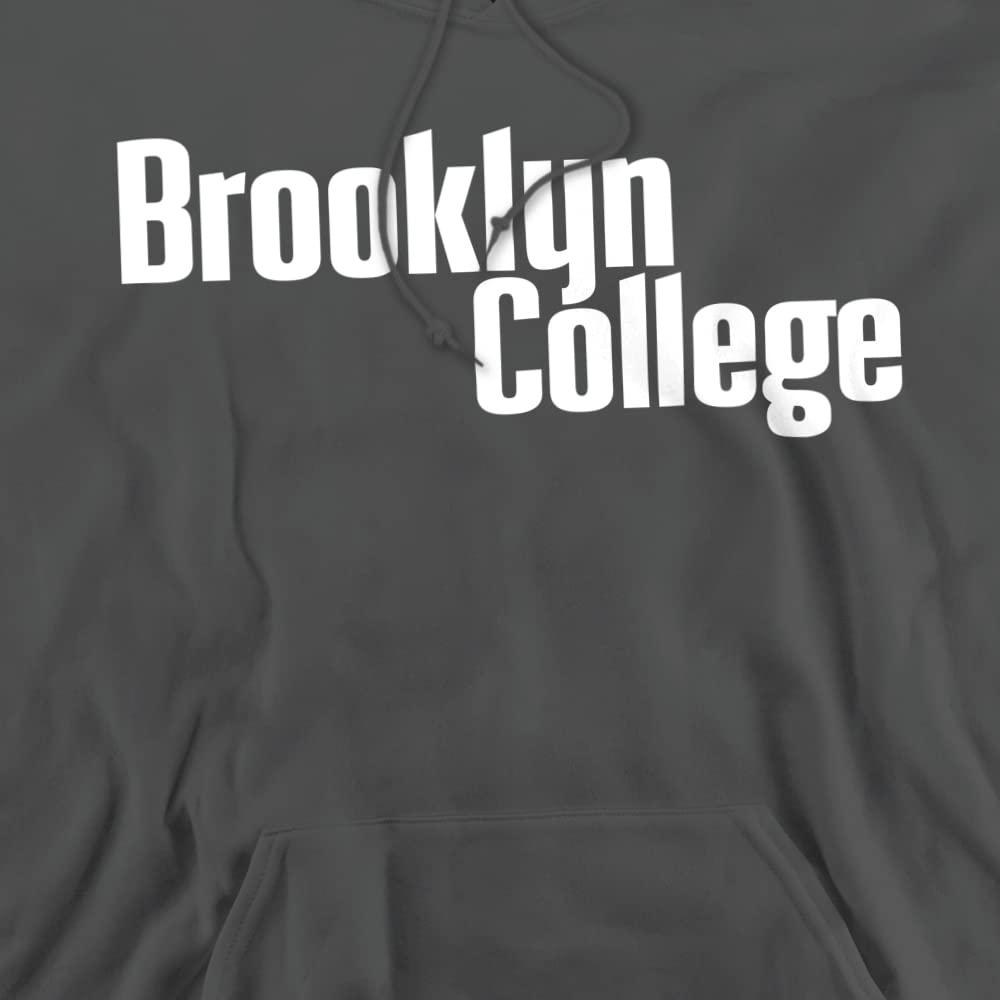 LOGOVISION Brooklyn College Official Stacked Unisex Adult Pull-Over Hoodie,Charcoal, 3X-Large
