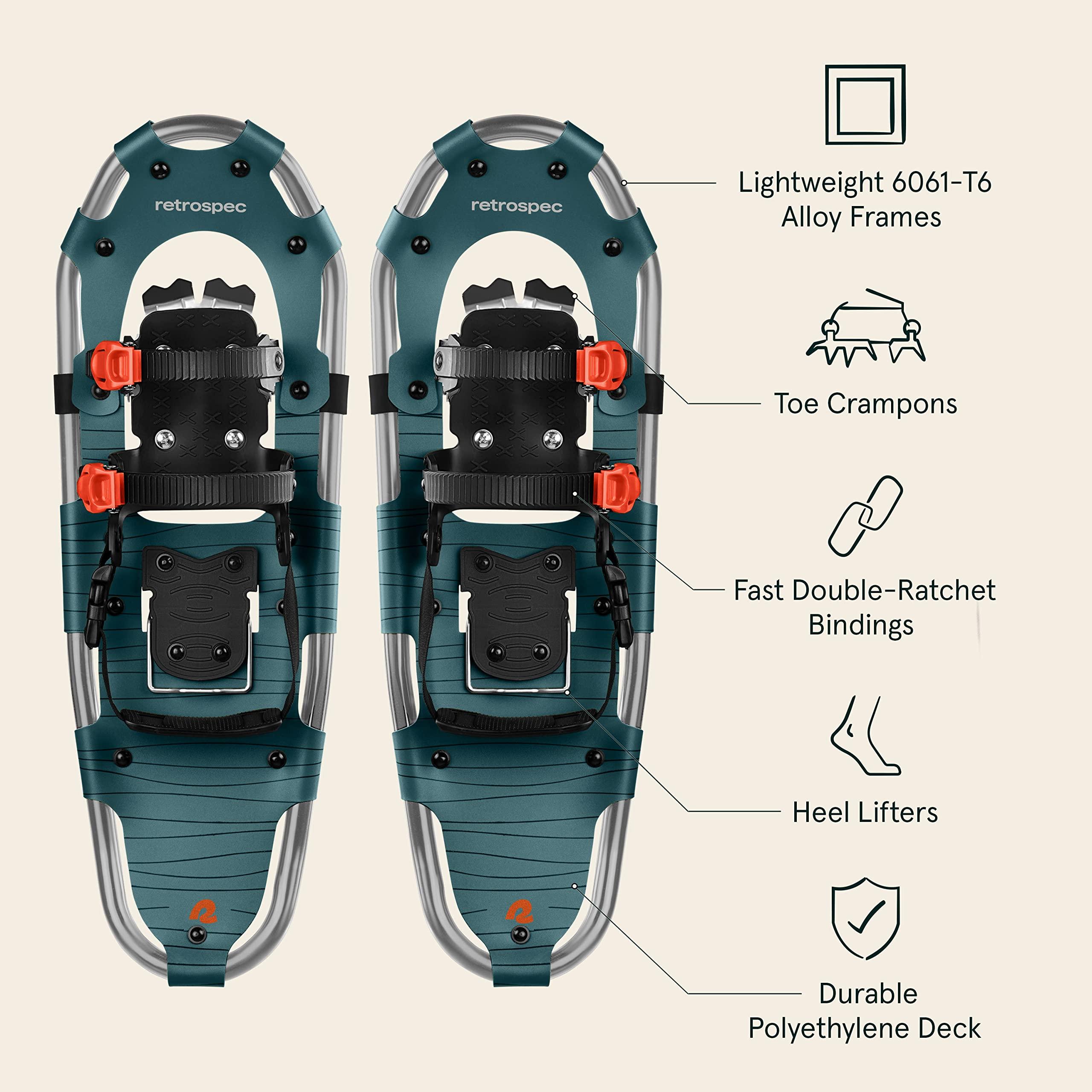 Retrospec Retrospec Drifter Snowshoe for Men & Women - Aluminum Frames & a Double-Rachet Binding System - Lightweight All Terrain Snow Shoes with Heel Lifters & Pivot System - 30\" Superior Blue