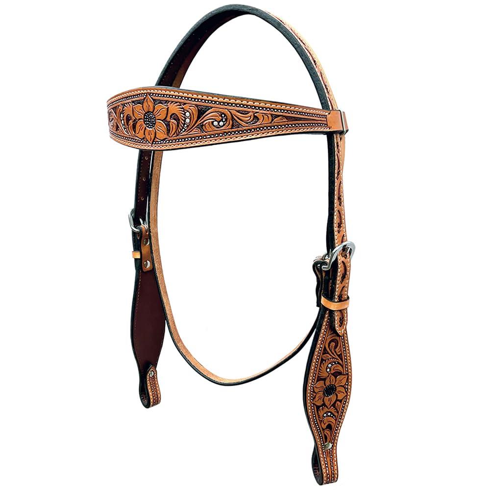 BAR H EQUINE BAR H EQUINE Genuine Western American Leather Horse Headstall