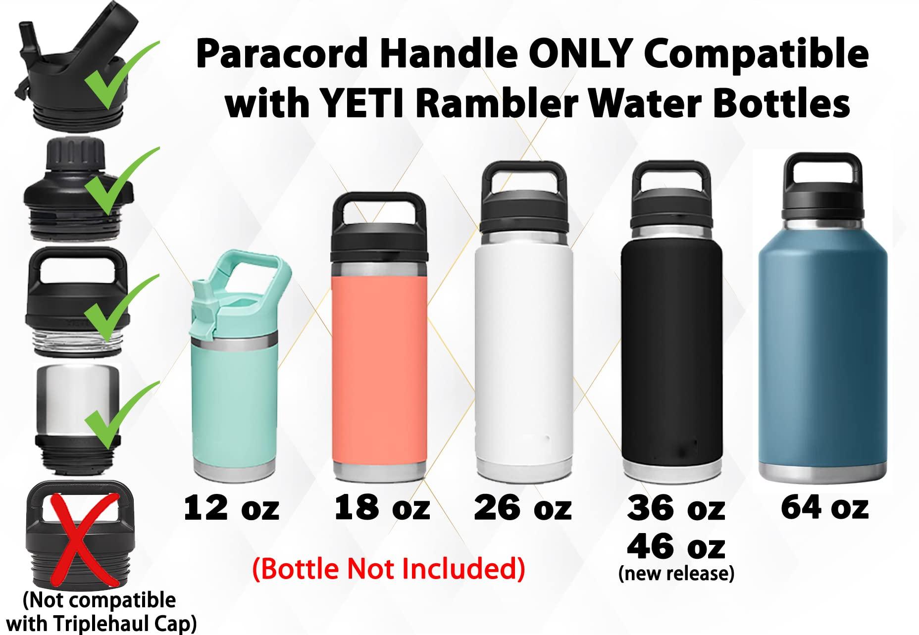 One MissionX One MissionX Paracord Handle Compatible with Yeti Rambler 36oz 26oz 18oz 12oz 46oz Water Bottles, Durable Carrier Strap - Holder(Ocean Blue)