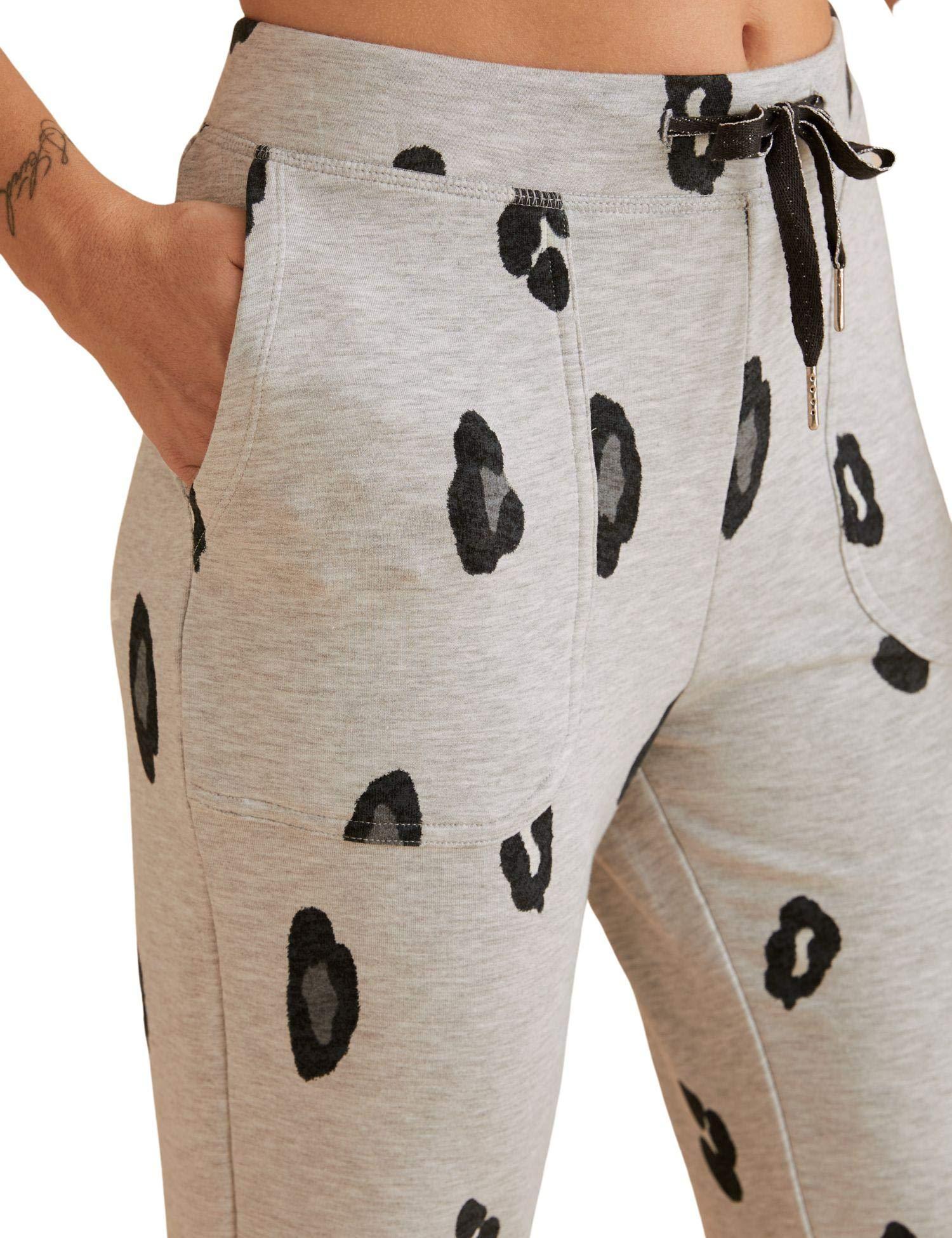 Marks & Spencer Marks and Spencer Women's Flexifit Loungewear Animal Print Cuffed Pajama Pant, Grey Mix, 12 Regular