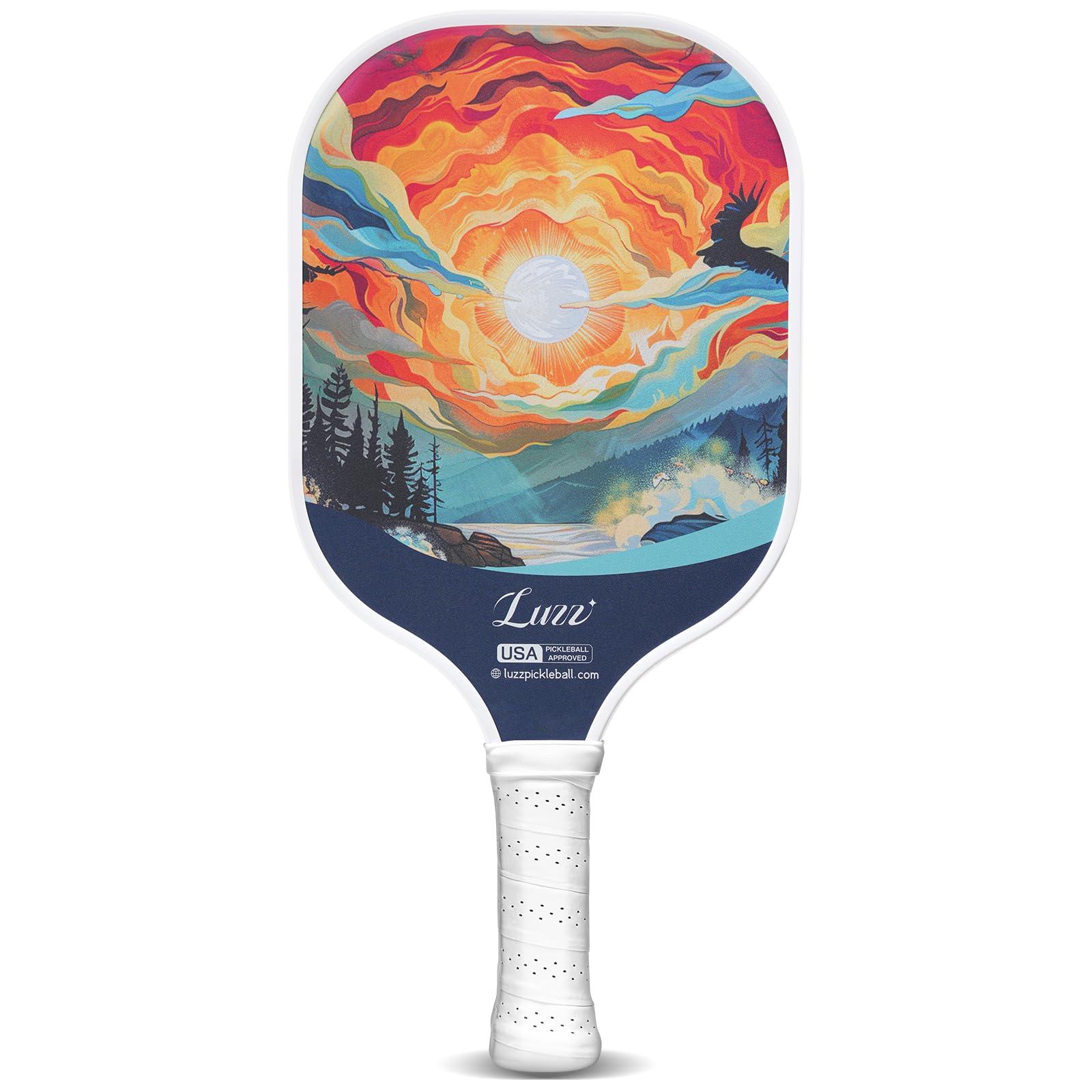 LUZZ PICKLE Luzz Carbon Fiber Pickleball Paddles, Sandblasted Surface USAPA Approved Pickleball Rackets for Beginners Increased Spin Control Pickle Ball Paddle Set for Men,Women,Pros,Adults,Sunset