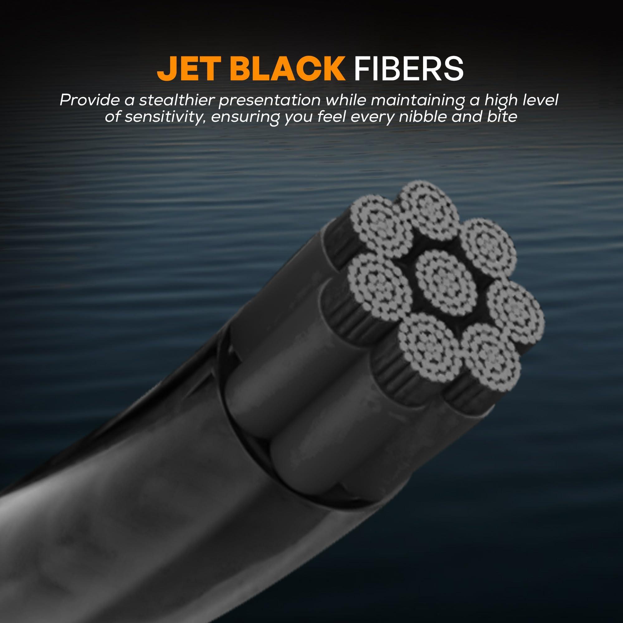 FINS FINS Infinity Braid - USA Made - Silky Smooth 8-End Jet Black Braided Fishing Line for Superior Casting and Quiet Performance in Guides - 1500 Yds - 65 lb