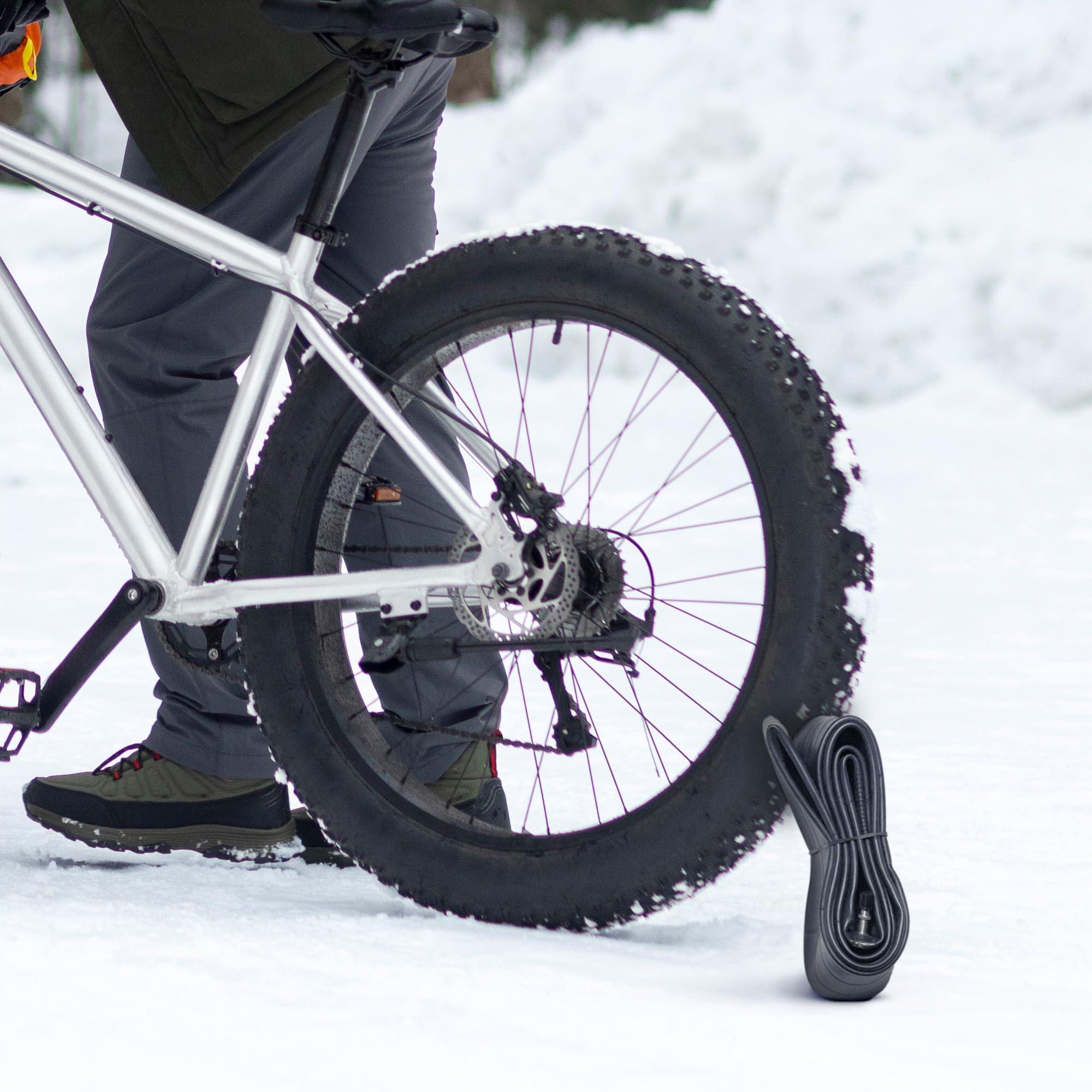 VeloTubes VeloTubes 26 x 4.0 33mm Schrader (Auto) Valve, Durable Butyl Rubber Fat Bike Inner Tube, Bicycle Inner Tube for Bike Tire (Pack of 2)