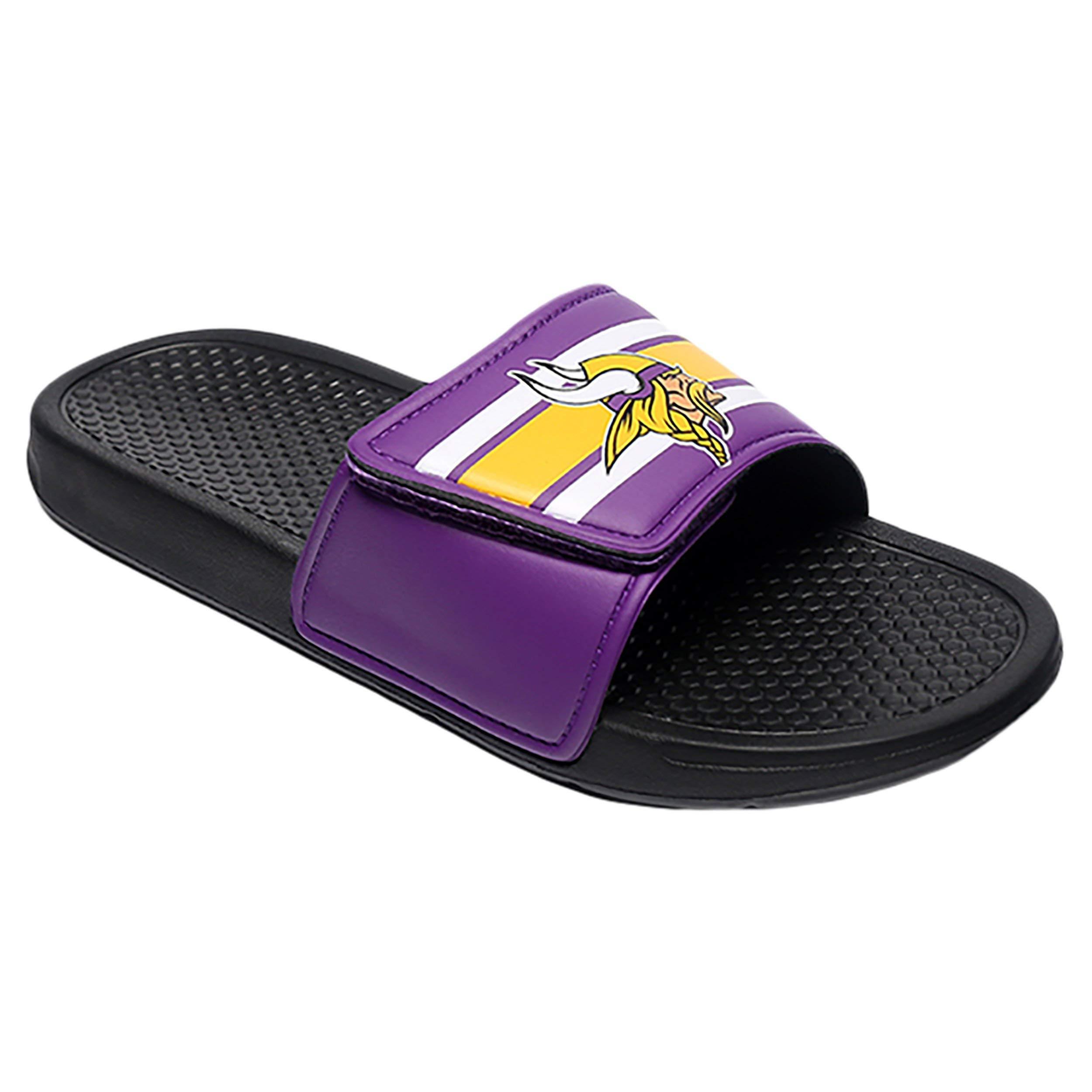 FOCO FOCO Minnesota Vikings NFL Mens Stripe Mens Legacy Sport Slide - M