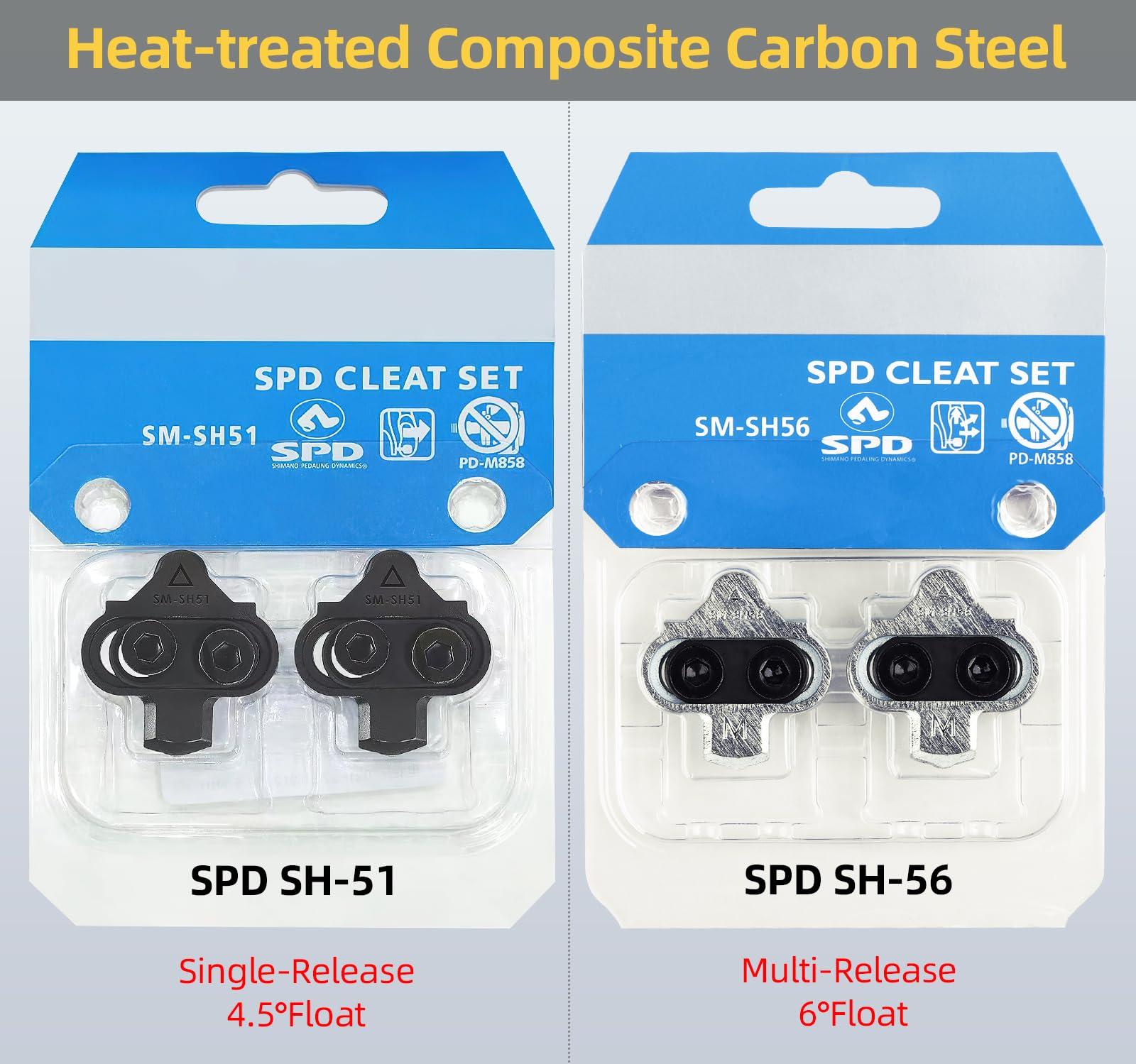 NAACOO NAACOO Bike Cleats Compatible with Shimano SPD SM-SH56 Cleats - Spinning Peloton Indoor Cycling Clips & Mountain MTB Bike Bicycle Cleat Set Easy Off(SH56)