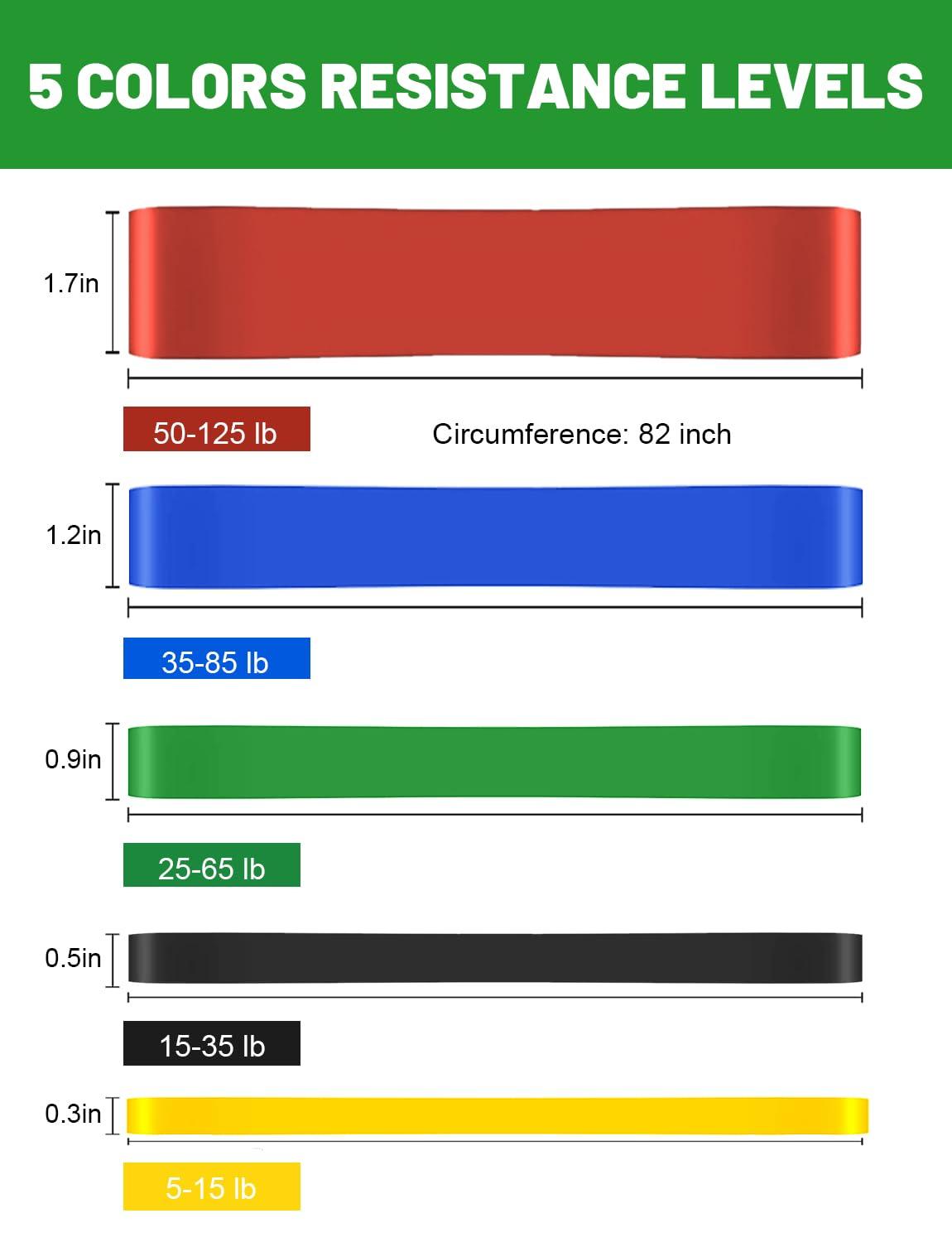 ROSAPOAR Resistance Bands, Pull Up Assist Bands - Workout Bands, Eexercise Bands, Long Resistance Bands Set for Working Out, Fitness, Training, Physical Therapy for Men Women - Colorful