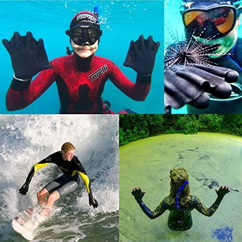 Darkfin Darkfin Webbed Power Swimming Gloves (1 Pair) for Men, Women, Scuba Diving, Snorkeling, Spearfishing, Surfing in Cold Water, Ultra Thin Hand Fins, Pool Swim Paddles, Latex, Black, Women Large