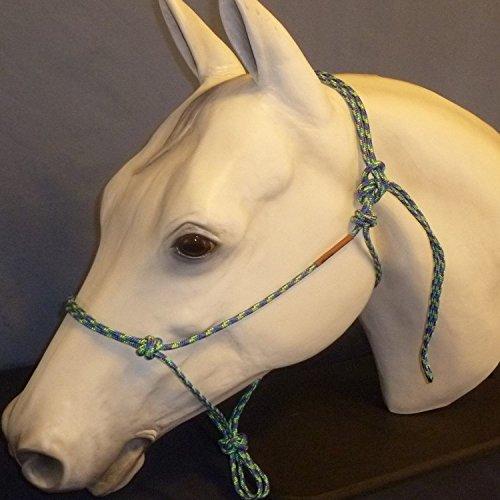 Big Sky Tack and Snacks Big Sky Tack and Snacks Horse Rope Halter - Firm 1/4" Polyester - Black/Pink/Purple CH - Mule Size