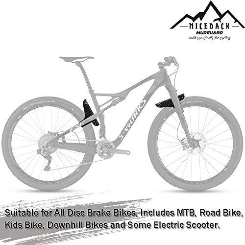 NICEDACK NICEDACK Bike Fender, Adjustable MTB Mud Guard, Front and Rear Compatible Mudguards, Fits 650B 20\" 26\" 27.5\" 29 inch Fat Tire Bikes and All Disc Brake Bicycles (Carbon Fiber Pattern,Orange)