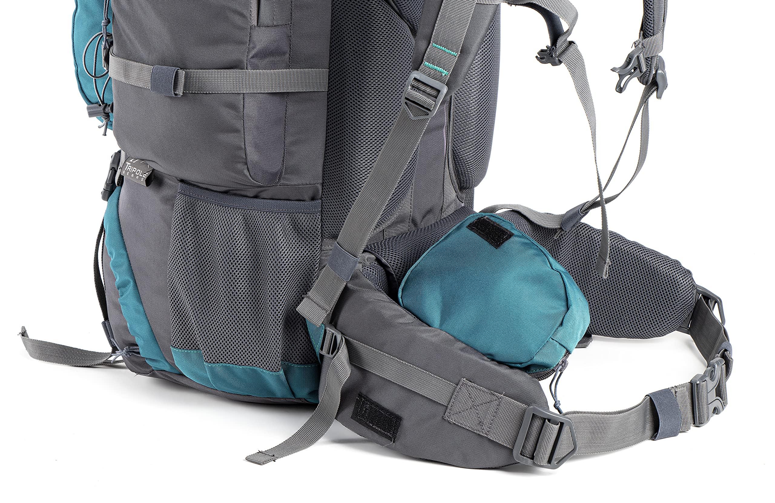 Tripole Tripole Walker 65 Litres Rucksack | Internal Frame With Metal Rod | Rain Cover | Bottom Opening | Laptop Section (Sea Green)