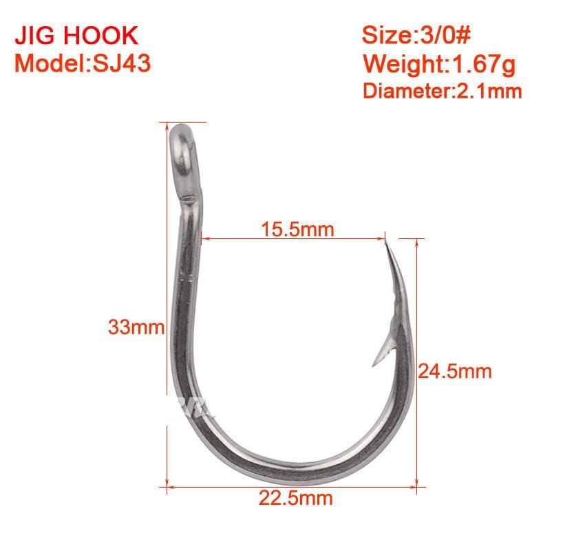 Cuoyuqie Cuoyuqie 30pcs Fishing Hook Assorted Size Versatile Bait Soft Lure Fly Tying Carp Strong Steel 3/0