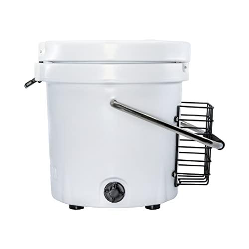 Mammoth Mammoth Live Bait Bucket, Insulated Bait Bucket with 10 Quart Capacity, Great for Day Trips and Fishing Tournaments, White