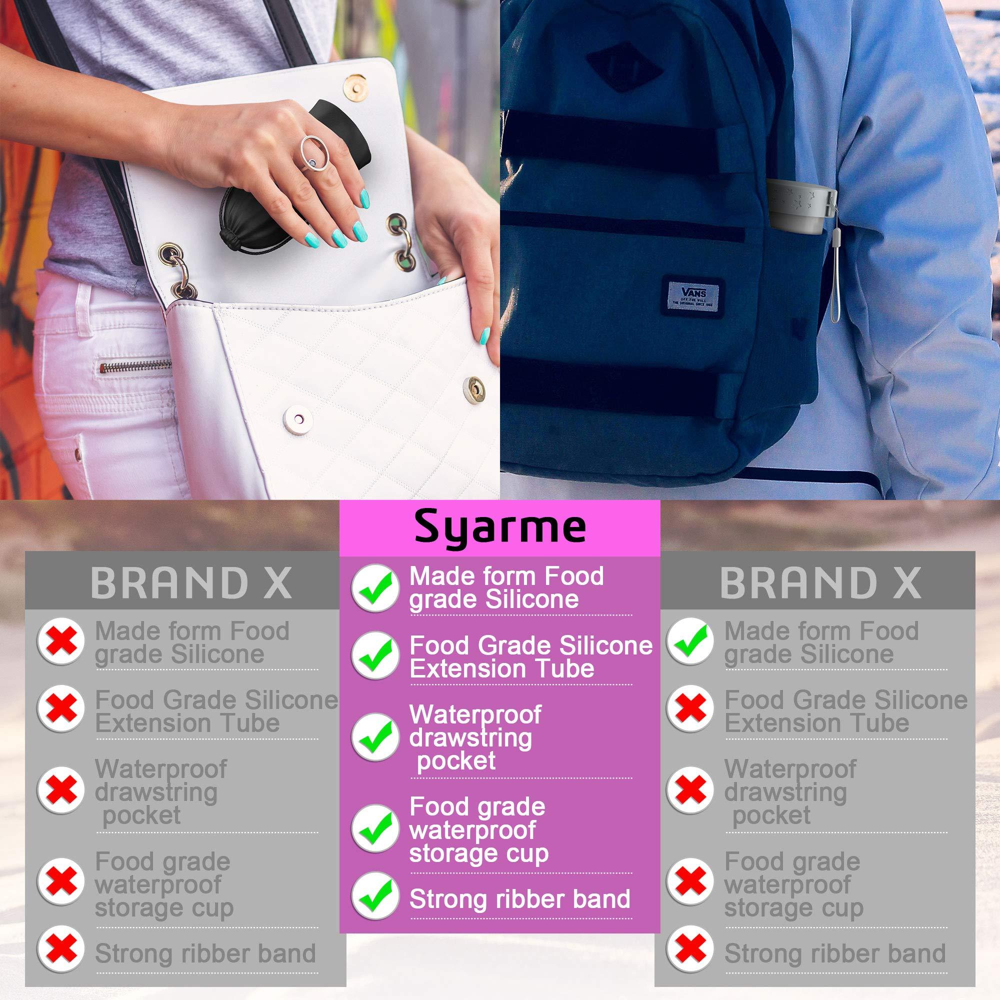 Syarme Female Urination Device,Portable Reusable Urinal Funnel with Extension Tube,Small Folding Storage,Suitable for Travel, Festivals, Camping,Traffic Jams,Etc,Includes Waterproof Bag,Waterproof Cup