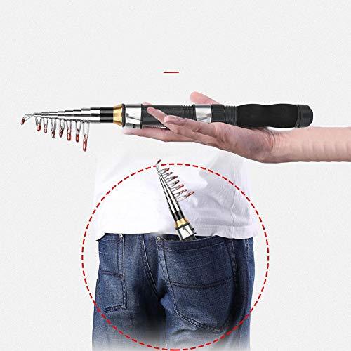 Alomejor Alomejor Fishing Rod Portable Small Short Sea Pole Mini Sea Fishing Tools Telescopic Fishing Rod for Travel Seawater Freshwater Bass Trout Fishing(1.9M)