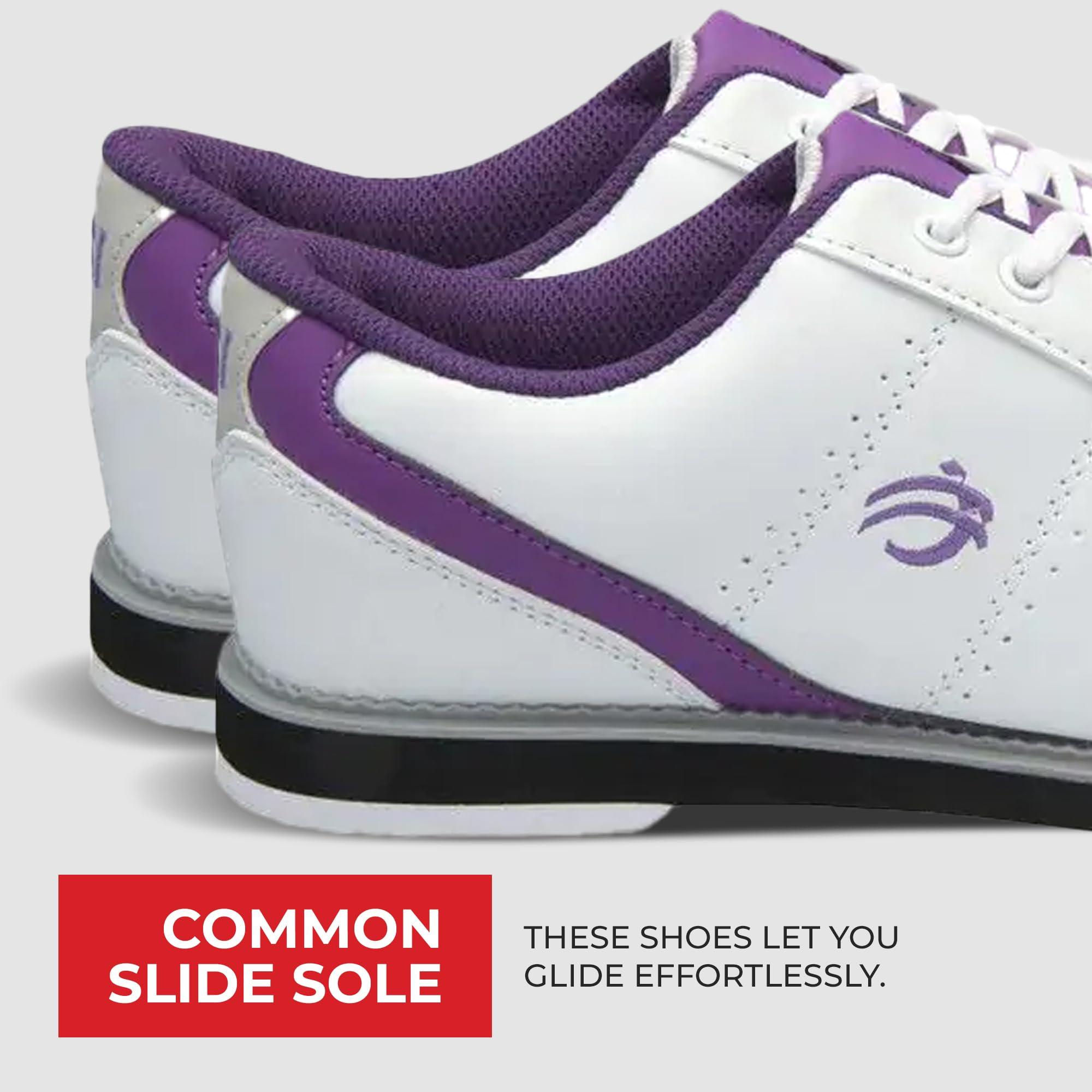 BSI BSI Women\'s 460 Classic Bowling Shoe - Lightweight Shoes with Cushioned Support for Women, Purple & White, Size 11