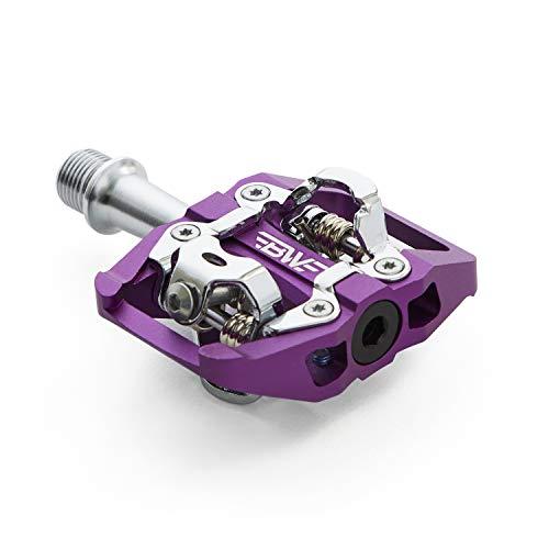 BW USA BW USA Rock Garden Flat Pedal - SPD Compatible Clipless MTB Bike Pedals - Purple