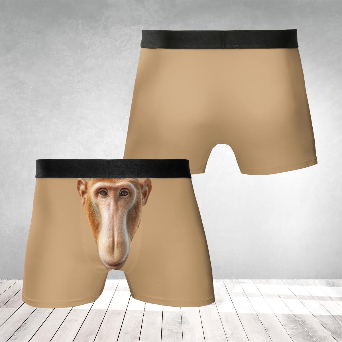 HANZSPROUT HANZSPROUT Proboscis Monkeys Trunk Boxers for Men - Funny Animal's Trunk Mens Underwear Boxer Briefs Underwear 15 Size S