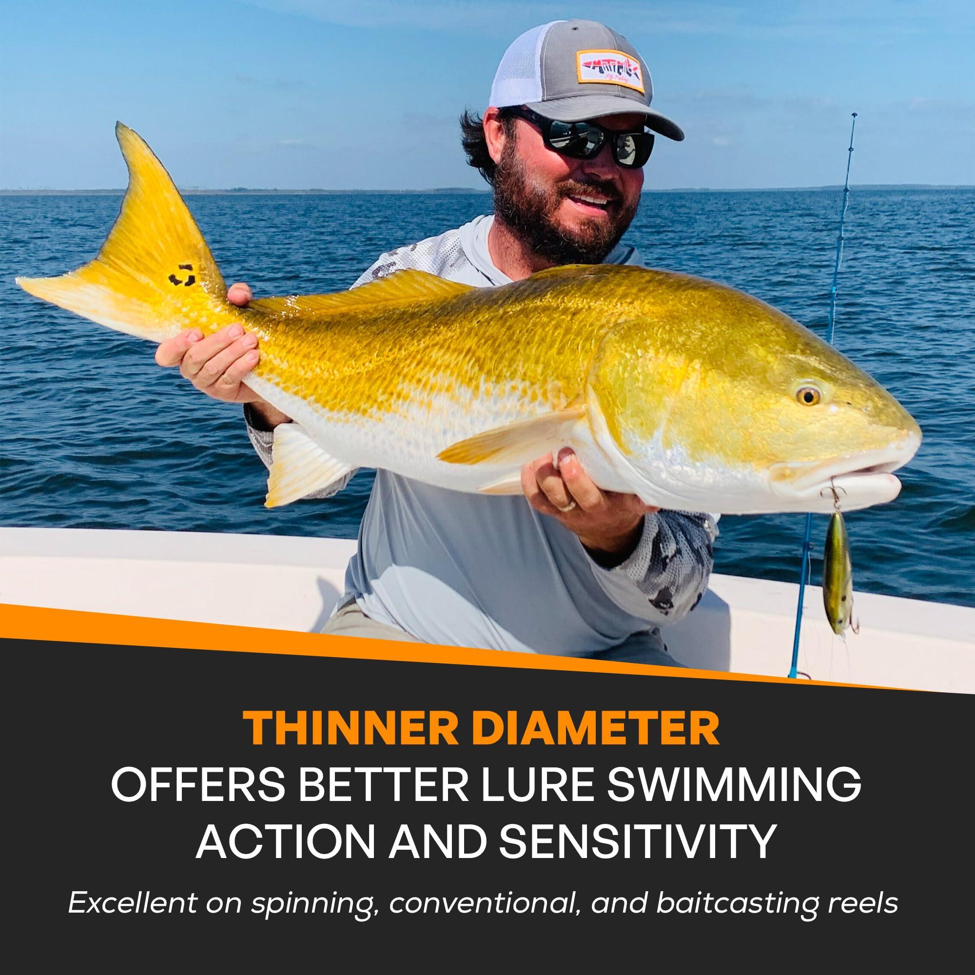 FINS FINS Spin5 Advanced 5-End Braided Fishing Line - USA Made - Superior Roundness for Longer Casts, Ideal for Spinning & Baitcasting Reels - Green - 15 lb - 300 Yds