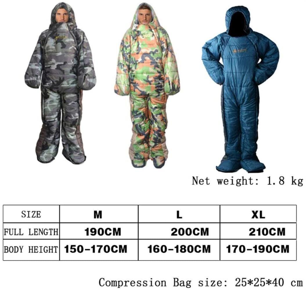 MDSD MDSD Compression Sack Include - Adult Camping Wearable Sleeping Bag Jacket with Feet and Sleeves, Warm Waterproof Windproof Sleeping Suit for Camping, Hiking and Outdoors