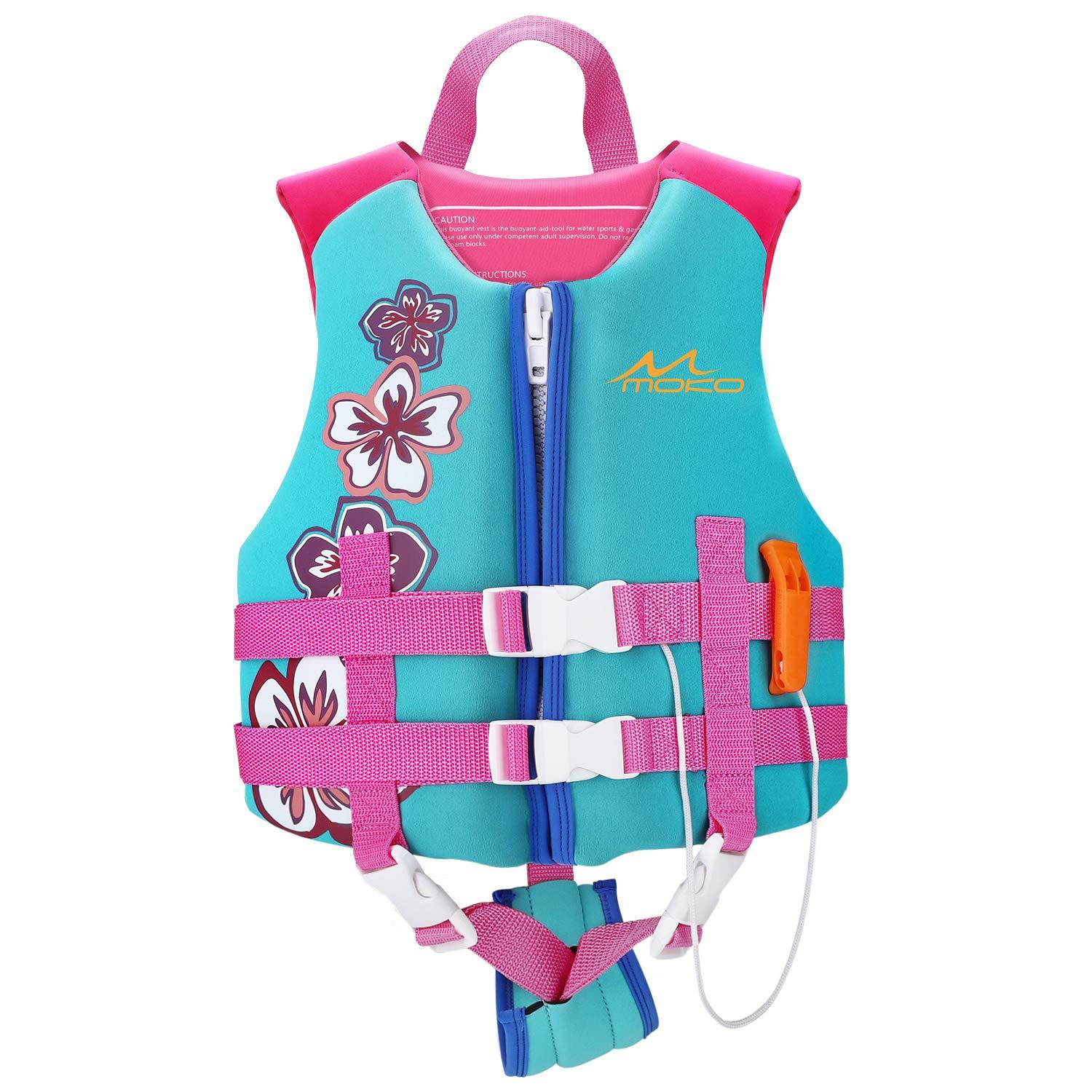 MoKo MoKo Swimming Vest for Kids 27-46 lbs, Clearance Children Swim Vests Water Activity Equipment Cute Pattern Watersports Swimming Device for Toddlers Boys Girls, M Size - Lake Blue
