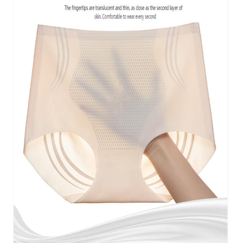 VNDUIFH 3PCS High Waist Seamless Liquid Ice Silk Shaping Pants Women Butt Lifting Ice Silk Body Shapewear (A,L)