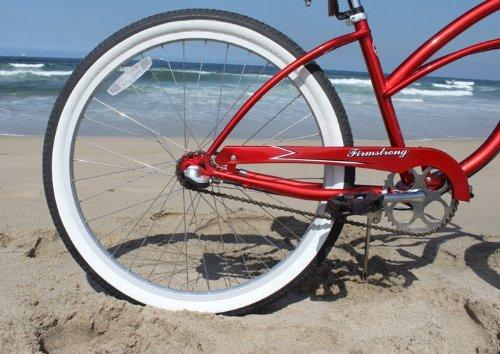 Firmstrong Firmstrong Urban Lady Three Speed Beach Cruiser Bicycle, 26-Inch,Red w/Black Seat,15236
