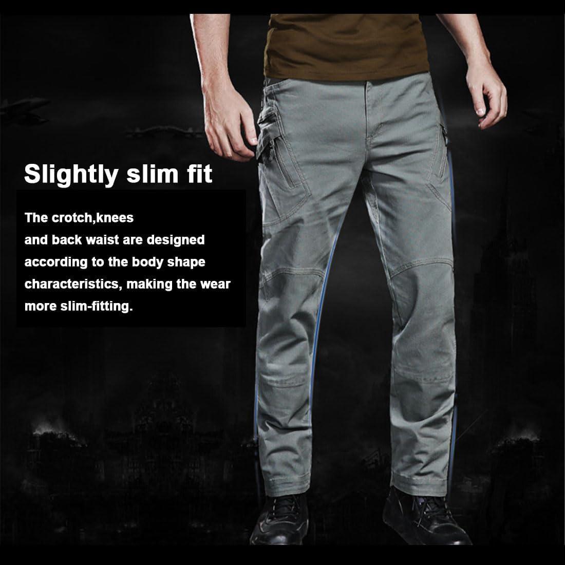 Qhecomce Qhecomce Texwix Flexcamo - Tactical Waterproof Pants, Texwix Tactical Pants, Mens Outdoor Hiking Pants with Multi Pockets (Gray, 5X-Large)