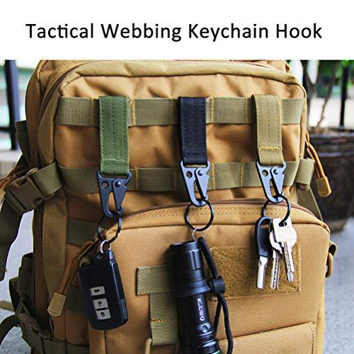 BESPORTBLE BESPORTBLE Backpack Webbing Buckle Backpack Accessories Backpack D Ring Hook Multipurpose Tool Black Keychain Spring snap Link Ribbon Buckles Backpack Black snap Hook Outdoor
